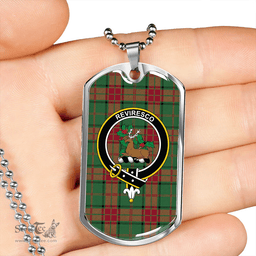 ScottishPlaid Maxwell Hunting Modern Clan Tartan Dog Tag Necklace - Crest Classic Scottish Plaid Tartan Plaid