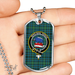 ScottishPlaid Weir Ancient Clan Tartan Dog Tag Necklace - Crest Classic Scottish Plaid Tartan Plaid