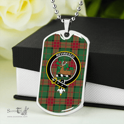 ScottishPlaid Maxwell Hunting Modern Clan Tartan Dog Tag Necklace - Crest Classic Scottish Plaid Tartan Plaid