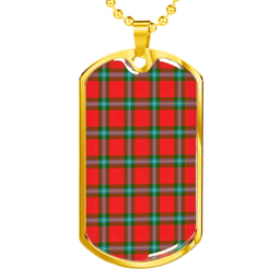 Scottish MacLaine of Loch Buie Clan Tartan Dog Tag Necklace - Classic Scottish Plaid Tartan Plaid