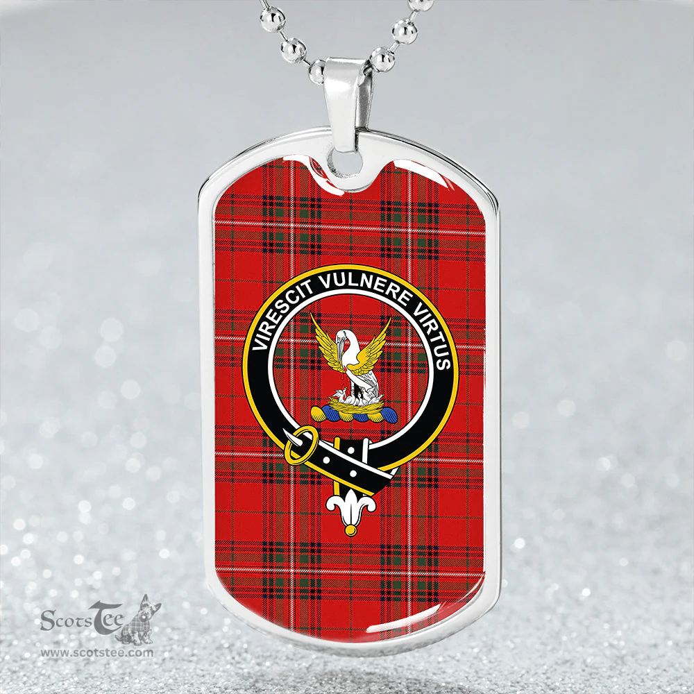 ScottishPlaid Stewart of Rothesay Modern Clan Tartan Dog Tag Necklace - Crest Classic Scottish Plaid Tartan Plaid
