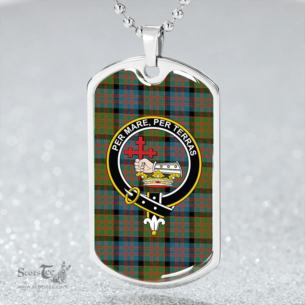 ScottishPlaid MacDonald (Donald) Ancient Clan Tartan Dog Tag Necklace - Crest Classic Scottish Plaid Tartan Plaid
