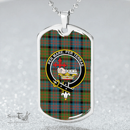 ScottishPlaid MacDonald (Donald) Ancient Clan Tartan Dog Tag Necklace - Crest Classic Scottish Plaid Tartan Plaid