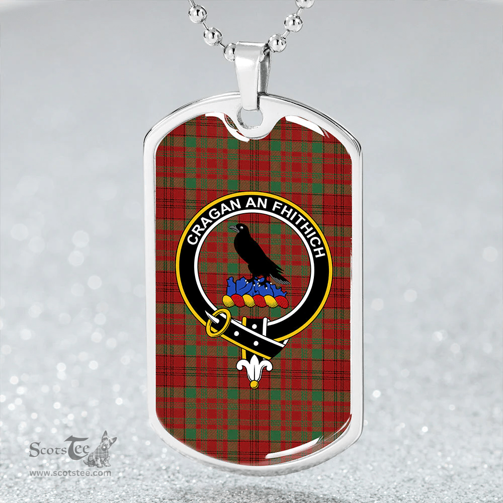 ScottishPlaid MacDonell of Keppoch 1847 Variant Modern Clan Tartan Dog Tag Necklace - Crest Classic Scottish Plaid Tartan Plaid