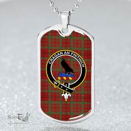 ScottishPlaid MacDonell of Keppoch 1847 Variant Modern Clan Tartan Dog Tag Necklace - Crest Classic Scottish Plaid Tartan Plaid