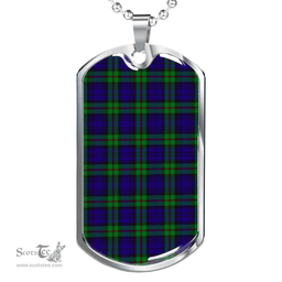 Scottish MacKinlay Modern Clan Tartan Dog Tag Necklace - Classic Scottish Plaid Tartan Plaid