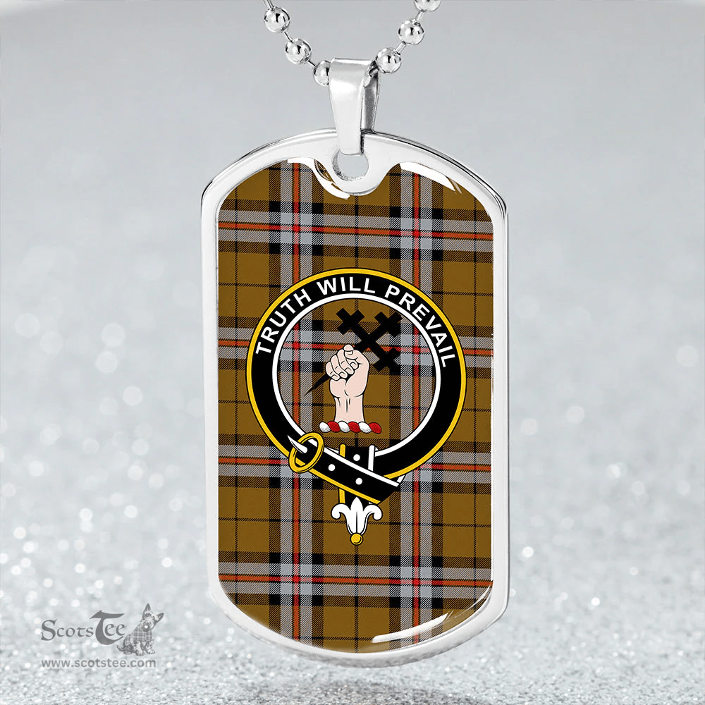 ScottishPlaid Thomson Camel #2 (Thompson Camel #2) Modern Clan Tartan Dog Tag Necklace - Crest Classic Scottish Plaid Tartan Plaid