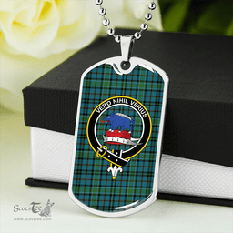 ScottishPlaid Weir Ancient Clan Tartan Dog Tag Necklace - Crest Classic Scottish Plaid Tartan Plaid