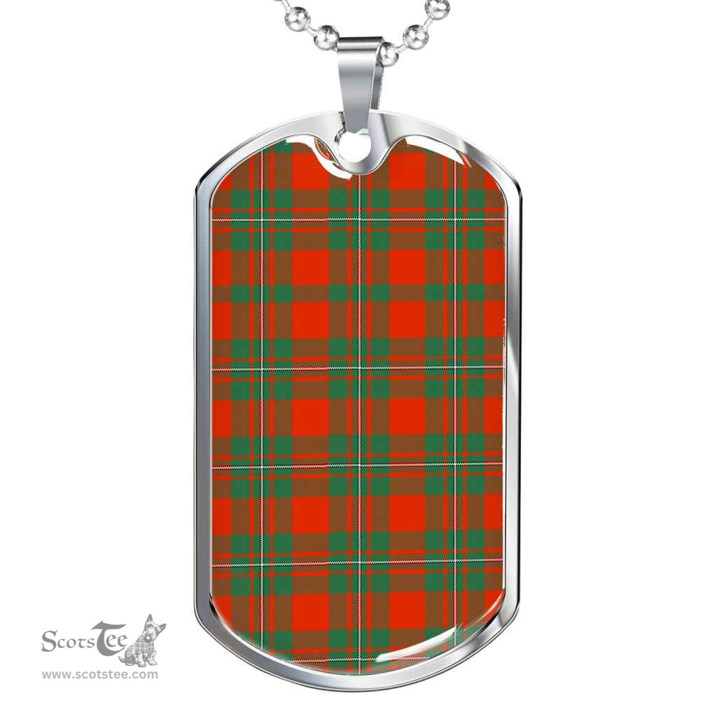 Scottish MacGregor Ancient Clan Tartan Dog Tag Necklace - Classic Scottish Plaid Tartan Plaid