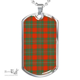 Scottish MacGregor Ancient Clan Tartan Dog Tag Necklace - Classic Scottish Plaid Tartan Plaid