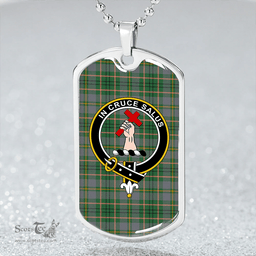 ScottishPlaid Taylor Weathered Clan Tartan Dog Tag Necklace - Crest Classic Scottish Plaid Tartan Plaid