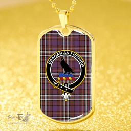 ScottishPlaid MacDonell of Glengarry Dress Ancient Clan Tartan Dog Tag Necklace - Crest Classic Scottish Plaid Tartan Plaid