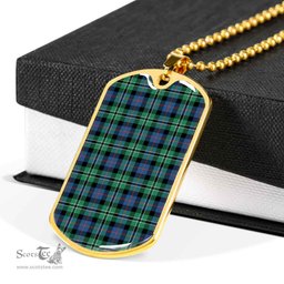 Scottish Rose Hunting Ancient Clan Tartan Dog Tag Necklace - Classic Scottish Plaid Tartan Plaid