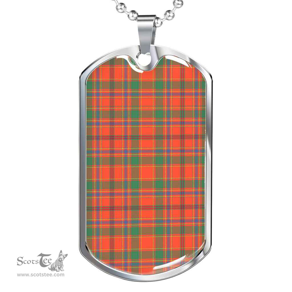 Scottish Munro Ancient Clan Tartan Dog Tag Necklace - Classic Scottish Plaid Tartan Plaid
