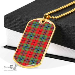 Scottish MacLean of Duart Modern Clan Tartan Dog Tag Necklace - Classic Scottish Plaid Tartan Plaid