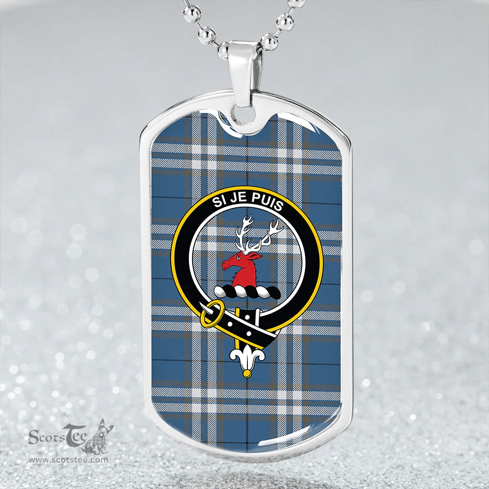 ScottishPlaid MacLintock #2 Ancient Clan Tartan Dog Tag Necklace - Crest Classic Scottish Plaid Tartan Plaid