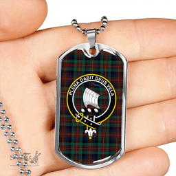 ScottishPlaid Tennant Modern Clan Tartan Dog Tag Necklace - Crest Classic Scottish Plaid Tartan Plaid
