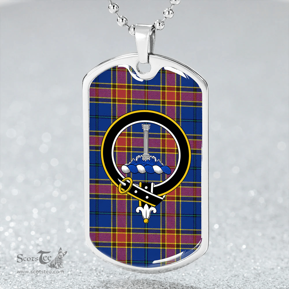 ScottishPlaid Traill (Trayle) Modern Clan Tartan Dog Tag Necklace - Crest Classic Scottish Plaid Tartan Plaid