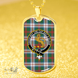 ScottishPlaid MacKintosh Dress Ancient Clan Tartan Dog Tag Necklace - Crest Classic Scottish Plaid Tartan Plaid