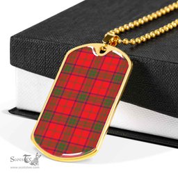 Scottish Ross Modern Clan Tartan Dog Tag Necklace - Classic Scottish Plaid Tartan Plaid