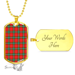 Scottish MacLaine of Loch Buie Clan Tartan Dog Tag Necklace - Classic Scottish Plaid Tartan Plaid