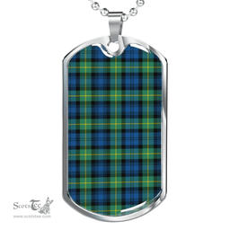 Scottish Gordon Ancient Clan Tartan Dog Tag Necklace - Classic Scottish Plaid Tartan Plaid