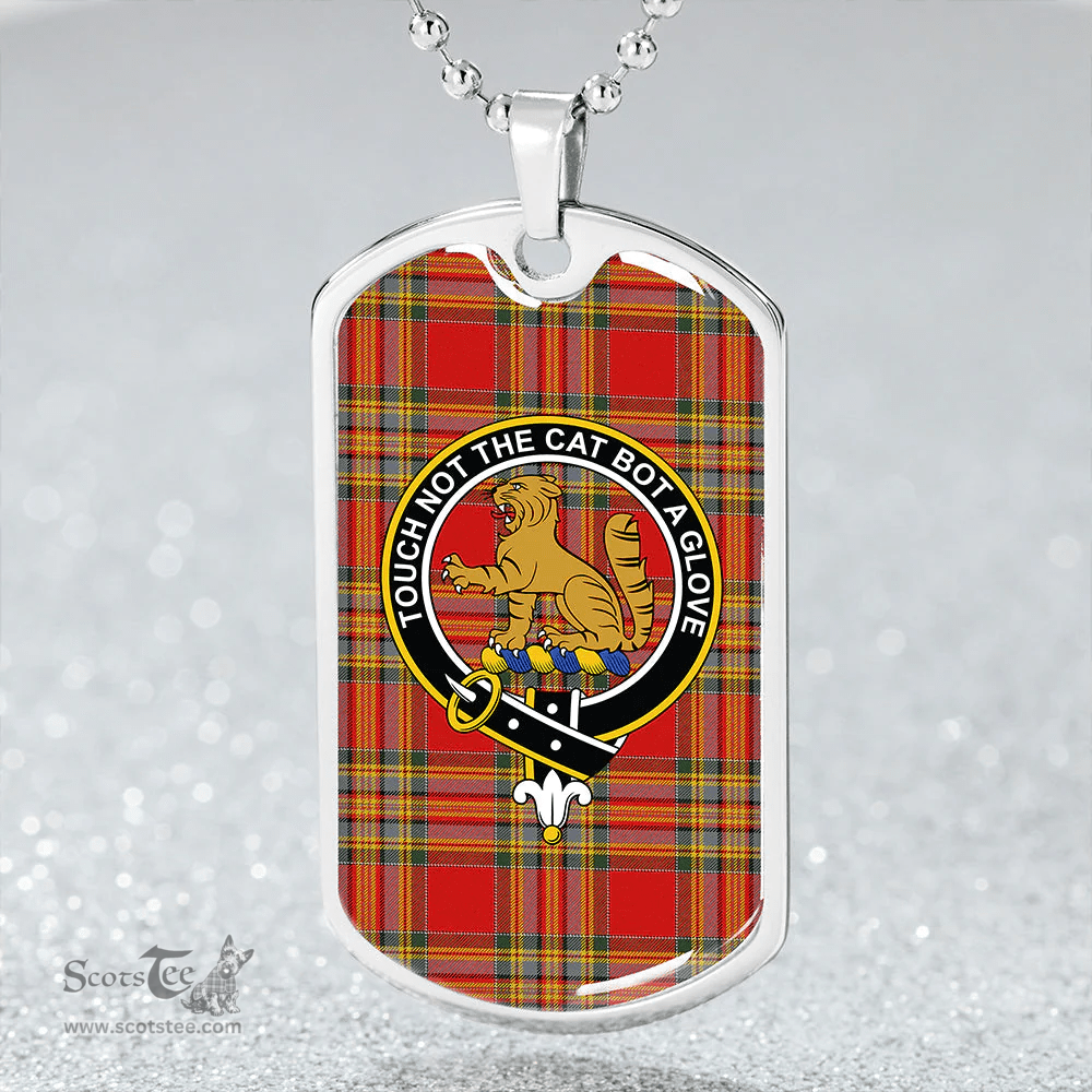 ScottishPlaid MacPherson Crubin Plaid Modern Clan Tartan Dog Tag Necklace - Crest Classic Scottish Plaid Tartan Plaid