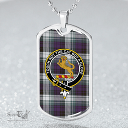 ScottishPlaid MacGlashan Original Colours Weathered Clan Tartan Dog Tag Necklace - Crest Classic Scottish Plaid Tartan Plaid