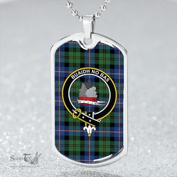 ScottishPlaid MacNeil of Barra Old (MacNeill Old) Modern Clan Tartan Dog Tag Necklace - Crest Classic Scottish Plaid Tartan Plaid