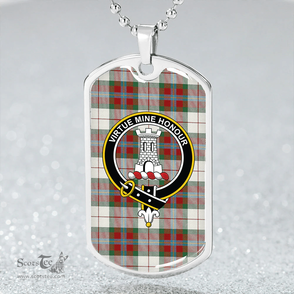 ScottishPlaid MacLean Dress (Lumsden) Modern Clan Tartan Dog Tag Necklace - Crest Classic Scottish Plaid Tartan Plaid