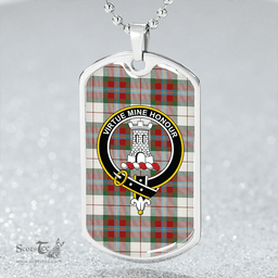 ScottishPlaid MacLean Dress (Lumsden) Modern Clan Tartan Dog Tag Necklace - Crest Classic Scottish Plaid Tartan Plaid