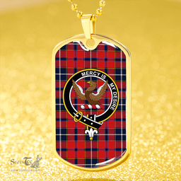 ScottishPlaid Wishart Dress Modern Clan Tartan Dog Tag Necklace - Crest Classic Scottish Plaid Tartan Plaid