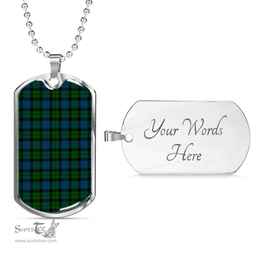 Scottish MacKay Modern Clan Tartan Dog Tag Necklace - Classic Scottish Plaid Tartan Plaid