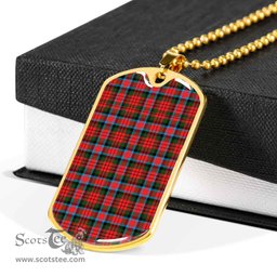 Scottish MacDuff Modern Clan Tartan Dog Tag Necklace - Classic Scottish Plaid Tartan Plaid