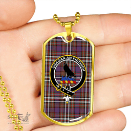 ScottishPlaid MacDonell of Glengarry Dress Ancient Clan Tartan Dog Tag Necklace - Crest Classic Scottish Plaid Tartan Plaid