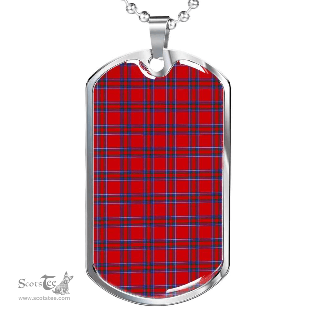 Scottish Inverness District Clan Tartan Dog Tag Necklace - Classic Scottish Plaid Tartan Plaid