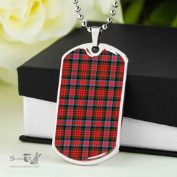 Scottish MacDuff Modern Clan Tartan Dog Tag Necklace - Classic Scottish Plaid Tartan Plaid