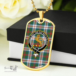 ScottishPlaid MacKintosh Dress Ancient Clan Tartan Dog Tag Necklace - Crest Classic Scottish Plaid Tartan Plaid