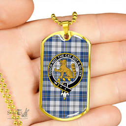 ScottishPlaid MacPherson Dress Royal Blue #2 Modern Clan Tartan Dog Tag Necklace - Crest Classic Scottish Plaid Tartan Plaid