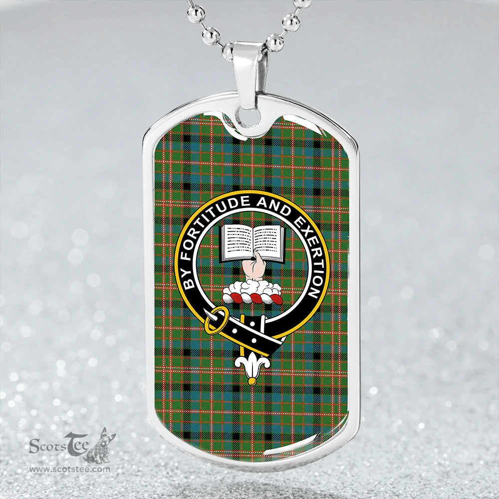 ScottishPlaid Reid Green Ancient Clan Tartan Dog Tag Necklace - Crest Classic Scottish Plaid Tartan Plaid