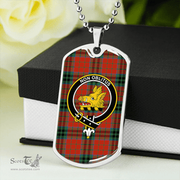 ScottishPlaid MacTavish 1850 Variant (Smiths) Ancient Clan Tartan Dog Tag Necklace - Crest Classic Scottish Plaid Tartan Plaid