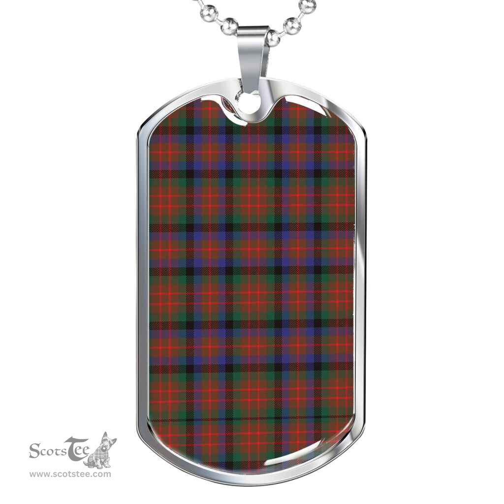 Scottish MacDuff Hunting Modern Clan Tartan Dog Tag Necklace - Classic Scottish Plaid Tartan Plaid