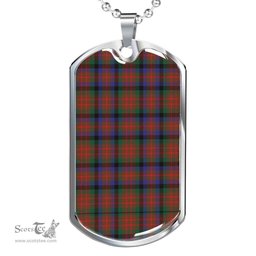 Scottish MacDuff Hunting Modern Clan Tartan Dog Tag Necklace - Classic Scottish Plaid Tartan Plaid