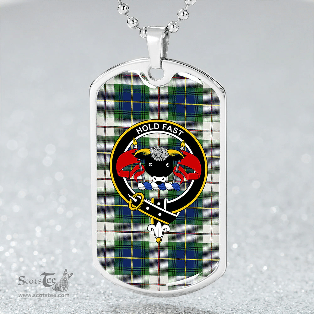 ScottishPlaid MacLeod Dress Special Modern Clan Tartan Dog Tag Necklace - Crest Classic Scottish Plaid Tartan Plaid