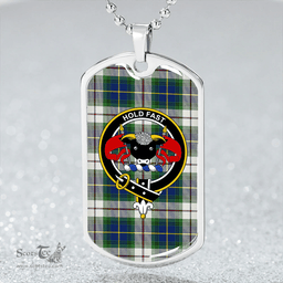 ScottishPlaid MacLeod Dress Special Modern Clan Tartan Dog Tag Necklace - Crest Classic Scottish Plaid Tartan Plaid