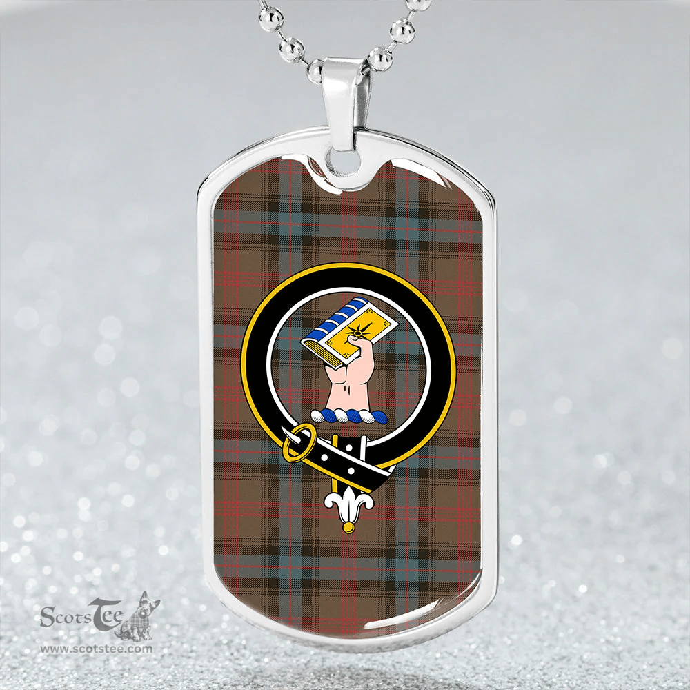 ScottishPlaid Park Weathered Clan Tartan Dog Tag Necklace - Crest Classic Scottish Plaid Tartan Plaid