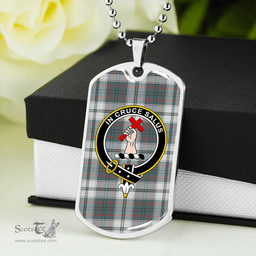 ScottishPlaid Taylor Dress Weathered Clan Tartan Dog Tag Necklace - Crest Classic Scottish Plaid Tartan Plaid