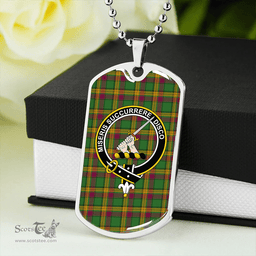 ScottishPlaid MacMillan Ancient (Clans Originaux) Ancient Clan Tartan Dog Tag Necklace - Crest Classic Scottish Plaid Tartan Plaid