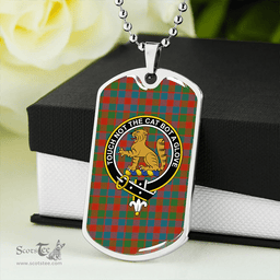 ScottishPlaid MacGowan (Gow) Ancient Clan Tartan Dog Tag Necklace - Crest Classic Scottish Plaid Tartan Plaid
