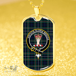 ScottishPlaid Robertson Hunting Modern Clan Tartan Dog Tag Necklace - Crest Classic Scottish Plaid Tartan Plaid